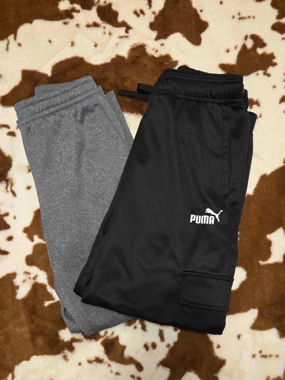 Puma Kids Black & Gray Sweatpants Joggers